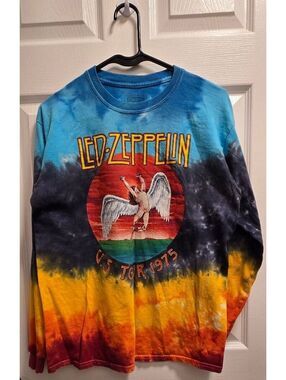 Led Zeppelin Tie-Dye Long Sleeve T-Shirt US Tour 1975 Size M